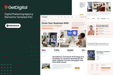 Preview: GetDigital - Digital Marketing Agency Elementor Pro Template Kit