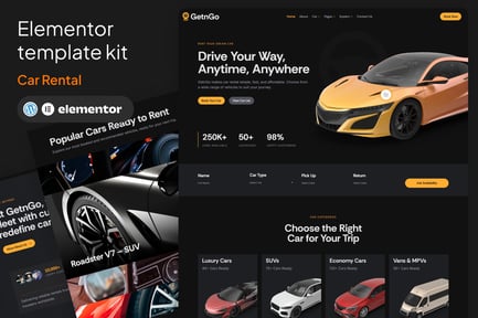 Preview: GetnGo - Car Rental Elementor Template Kit