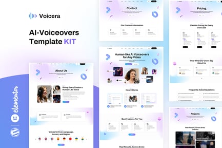 Preview: Voicera - AI Voiceover Elementor Template Kit