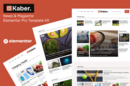 Preview: Kaber - News & Magazine Elementor Pro Template Kit