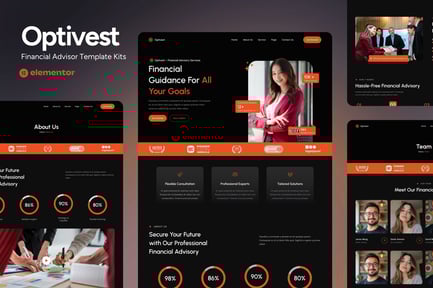 Preview: Optivest - Financial Advisor Elementor Template Kit