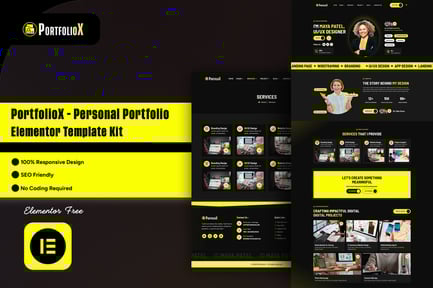 Preview: PortfolioX - Personal Portfolio Elementor Template Kit