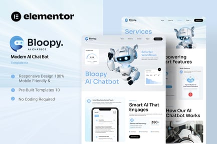 Preview: Bloopy - Modern AI Chat Bot Elementor Template Kit