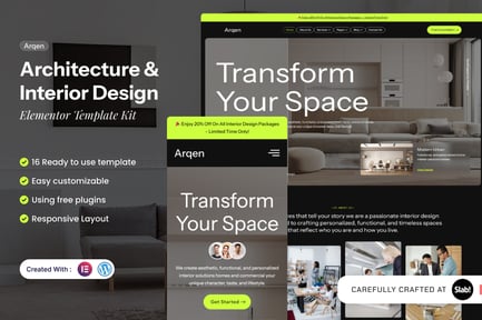 Preview: Arqen - Architecture & Interior Design Elementor Template Kit