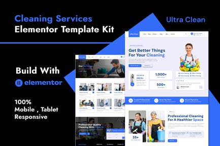 Preview: Ultraclean - Cleaning Services Elementor Template Kit