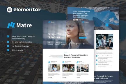 Preview: Matre - Accounting & Tax Services Elementor Template Kit