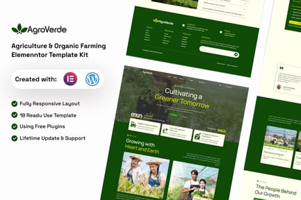 Preview: Agroverde - Agriculture & Organic Farming Elemenntor Template Kit