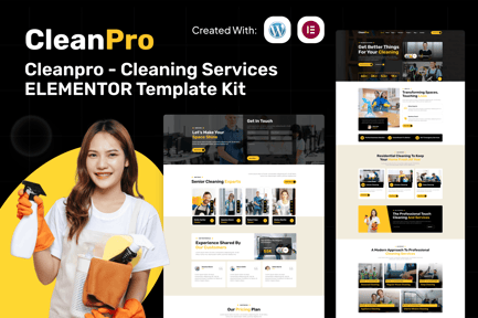 Preview: Cleanpro - Cleaning Services Elementor Template Kit