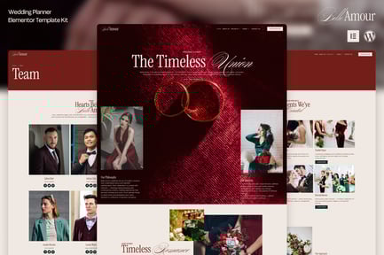 Preview: Belle Amour - Modern Elegant Wedding Planner Elementor Template Kit