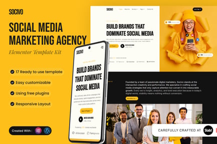Preview: Socivo - Social Media Marketing Agency Elementor Template Kit