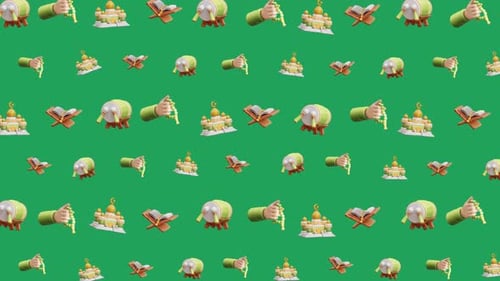 Ramadan Islamic Mosque Quran Prayer Celebration Pattern Seamless