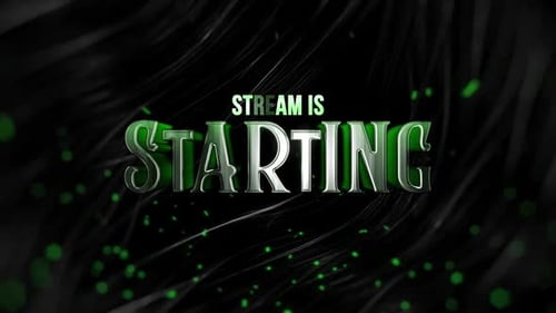 Livestreaming Intro With Metallic Title Style Animation Green Theme