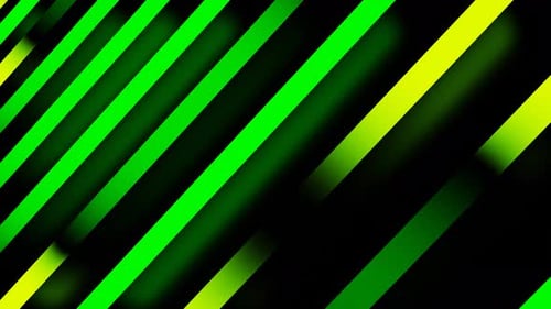 Yellow and Green Lines Abstract Tube Led Neon Glowing Seamless Animation