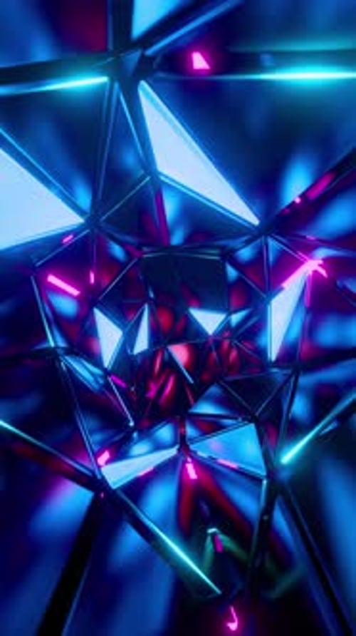 A blue and pink abstract tunnel. Vertical looped animation
