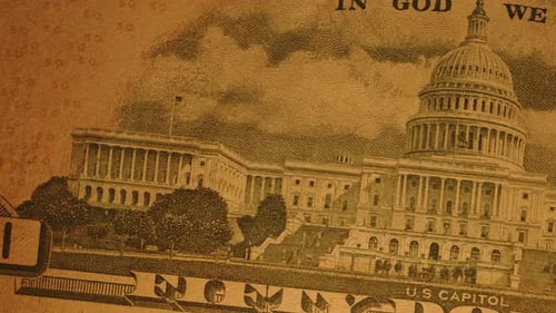 Macro Fifty-Dollar Bill Slider From The Capitol Image Side.