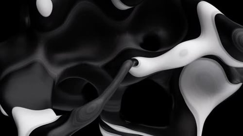 Des courbes monochromes dynamiques s'écoulent dans une abstraction fascinante
