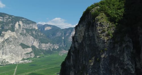 Breathtaking Aerial View of Trentino Vineyards and Dolomites