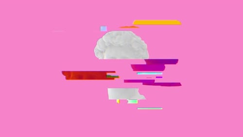 Trippy modern david sculpture head with glitch vhs failure effect