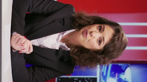 Vertical Video News Anchor Talks About Global Events