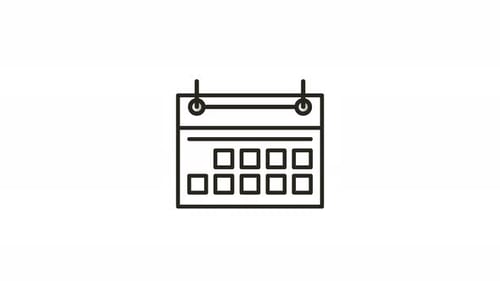 Animation Icon Outline Minimalist Calendar Line Art