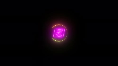 Glowing neon circle with black background