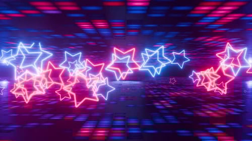 VJ-loop. Flashes of light. Disco style. Retro animation of a star. Bright light.