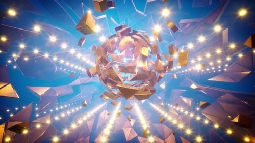 Golden Debris Abstract Background 4k