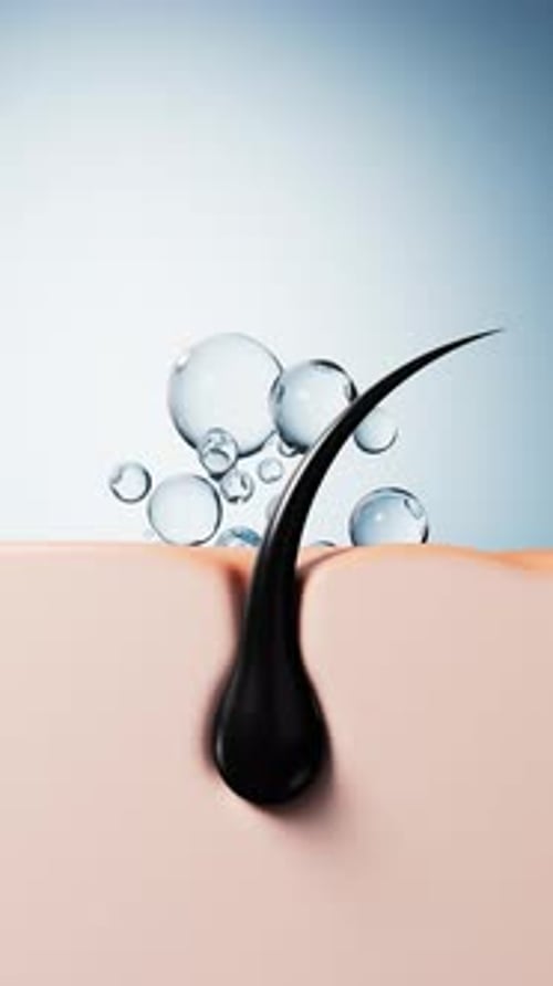 Skin with hair in pores, hair treatment concept