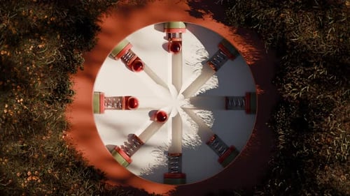 Slide Balls Loop 3D Animation