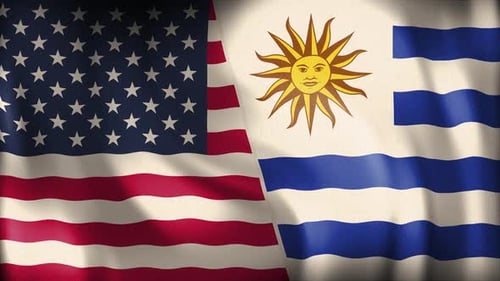 Usa And Uruguay Background Loop