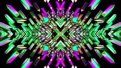 New Vj Loop Eqalizer Crystall For Party Background Green Neon 4K