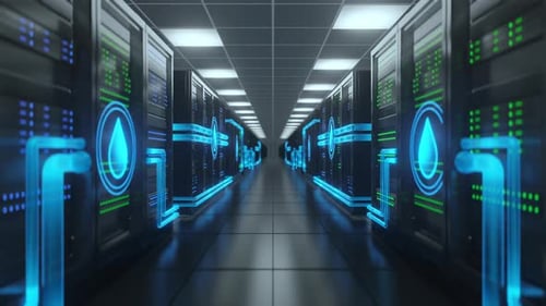 Futuristic Data Center with Liquid Cooling for Sustainable Computing