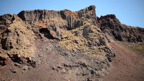 Mountainous Area of Dark Volcanic Rock in Lanzarote