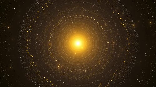 Golden lights background particles coming Glitter Sparkling Magic light. Shining Dust particles blac