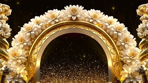 Versal Stage Elegant Floral Wedding Scene Decorative Background FULL HD 05