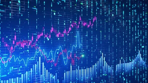 Stock Market Trading Forex Crypto Currency Financial Graph Showing Statistics