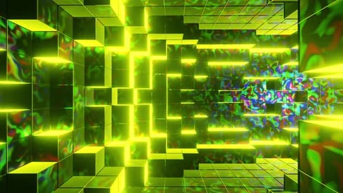 Moving Colorful Cube Tunnel