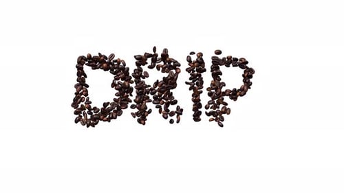 Animated Typeface Out Of Coffee Beans The Text Drip With Alpha Channel