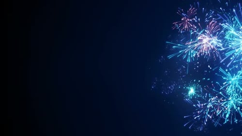 blue fireworks animation