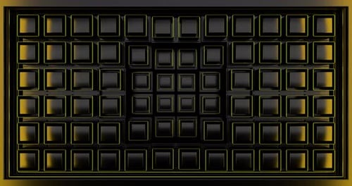 Seamless Looping Abstract Moving Black Cube Block Wall 08