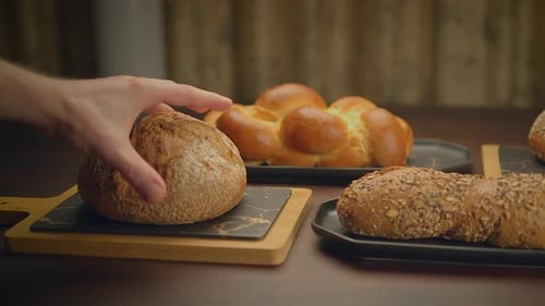 Bakery Concept of Homemade Breads Loaf Pastry Food Background