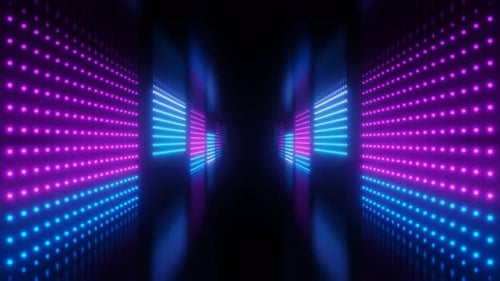 Blue and Purple Neon Dots Equalizer Tunnel Vj Loop Animation