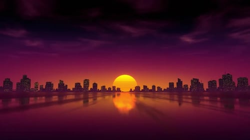 Retrowave Sunset Road