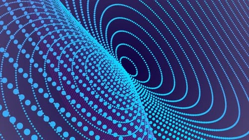 abstract wave arrow dots lines geometric pattern particles spiral shiny motion background