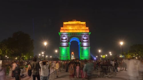 Time lapse of Crowd at India Gate Delhi