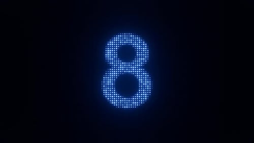 Technological countdown from ten to zero. Countdown 10 seconds.