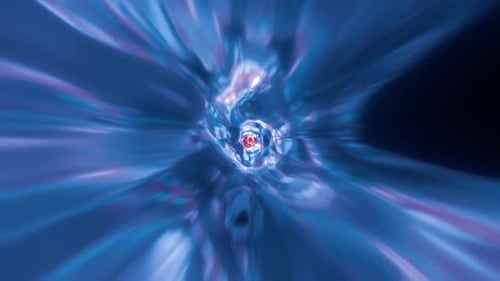 High Speed Blue With Orange Space Tunnel Vj Loop Background