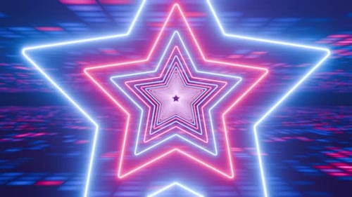 VJ-loop. Flashes of light. Disco style. Retro animation of a star. Bright light.