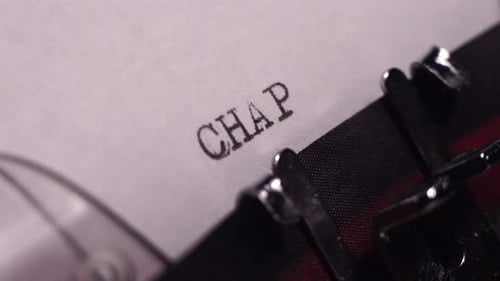 Chapter Three, Typing in Vintage Typewriter, Writing a Book or Novel Close Up