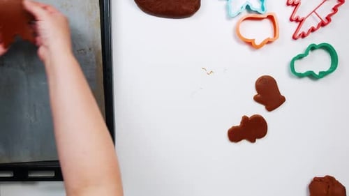 Women's Hands Make Homemade Christmas Gingerbread